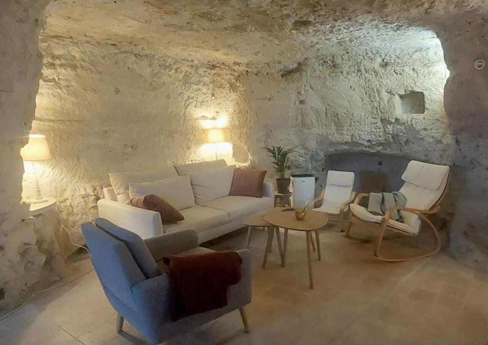 מונלואי-סור-לטאר Troglo Entre Caves Et Chateaux מראה חיצוני תמונה